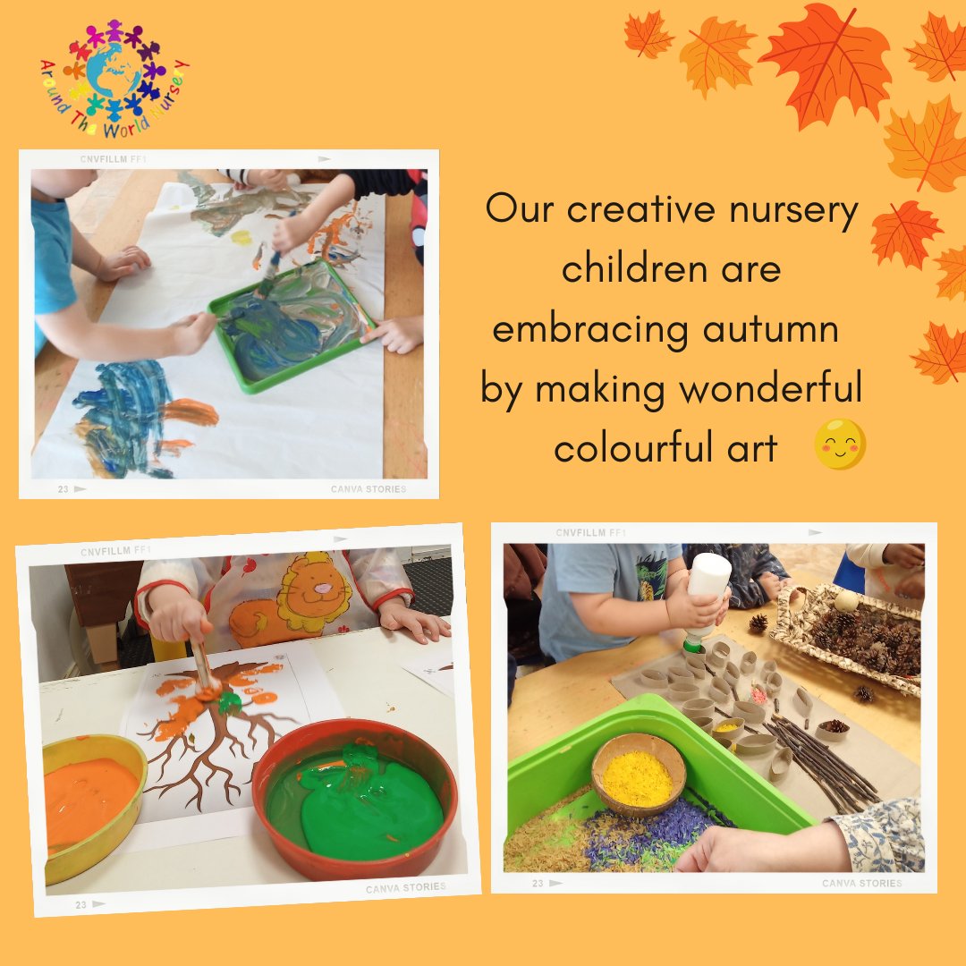 Our creative nursery children in #Edinburgh have been busy making wonderful autumn inspired art 🥰