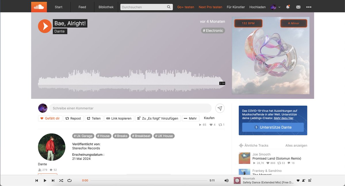 TrackCloud_App's tweet photo. Made a safari web extension with which you can analyze songs directly in Soundcloud. Let me know your thoughts on this! 
#SoundCloud #DJ #AppStore #Productivity https://t.co/G6jwAaOJti