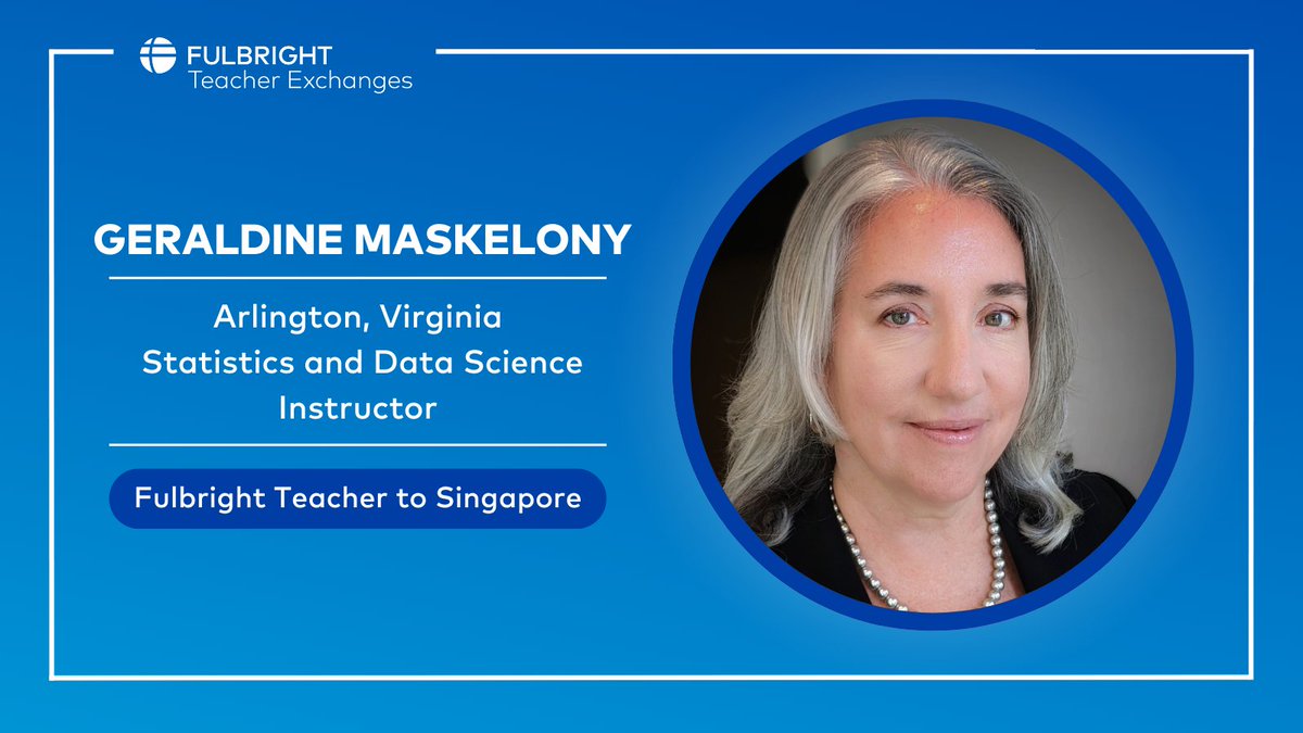 Fulbright Teacher Exchanges (@fulbrightteach) on Twitter photo <a href="/ECAatState/">Educational & Cultural Affairs—U.S. Dept. of State</a> Geraldine Maskelony’s research project will explore strategies used by Singaporean teachers to boost motivation and engagement in hybrid settings. Geraldine aims to share these findings to promote collaborative practices in technology-mediated instruction. <a href="/ECAatState/">Educational & Cultural Affairs—U.S. Dept. of State</a> Geraldine Maskelony’s research project will explore strategies used by Singaporean teachers to boost motivation and engagement in hybrid settings. Geraldine aims to share these findings to promote collaborative practices in technology-mediated instruction.