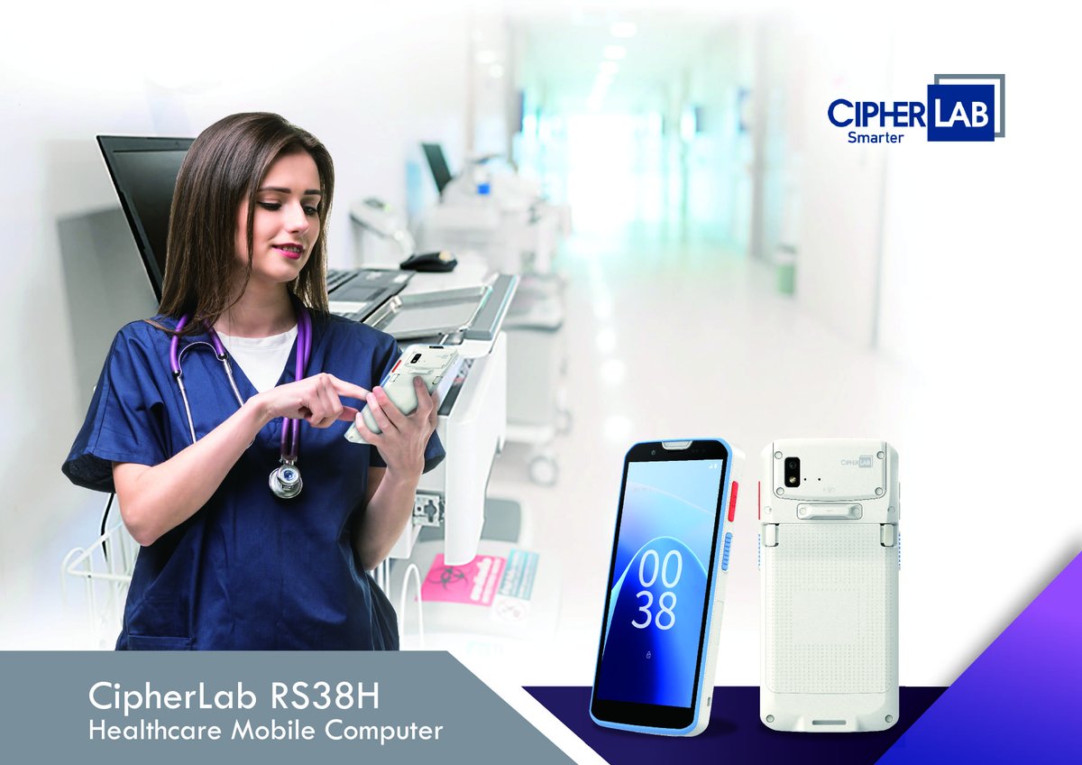 🙌 Introducing CipherLab RS38H Touch Mobile Computer for Healthcare! Boost efficiency with 5G &amp; Wi-Fi 6E—ideal for hospitals.🔴 SOS Button for quick alerts📋 Pic 'n Fill OCR auto-captures vitals📸 Easy wound documentation🧴 Disinfectant-ready design.  cipherlab.com/en/a4-11160/Co…