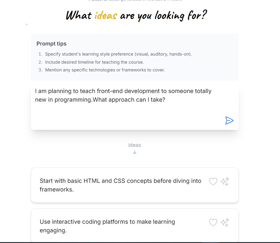 JMervene's tweet photo. Ever been stuck trying to tackle a complex problem, only to find yourself completely out of ideas? I’ve been there too. But thanks to the Idea Generator—a quick and amazing project by #ALX_AI—that’s no longer an issue! 
#FacesOfALXSE #ALX_SE https://t.co/W3exM271T5