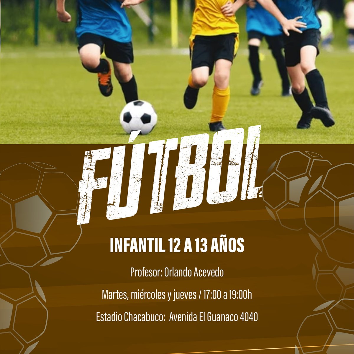 DeporteRecoleta's tweet photo. ⚽️La Escuela mixta de fútbol formativo y recreativo de la Corporación municipal de cultura y deportes, te invita a participar de sus entrenamientos, que se realizan en el Estadio Chacabuco, ubicado en Av. El Guanaco 4040,  de lunes a viernes, en los siguientes horarios: https://t.co/BbnaGcvOip