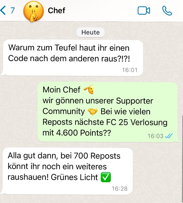 Mainz 05 eSPORTS (@mainz05esports) on Twitter photo 500 Reposts ✅
700 Reposts 🤷♂️🔜
Wir hauen noch eine Ultimate Edition mit 4.600 FC Points raus‼️
⚠️ Alles was du dafür tun musst ist:
✔️ <a href="/Mainz05eSports/">Mainz 05 eSPORTS</a> folgen
✔️ Diesen Post liken
✔️ Reposten
Bei 700 Reposts hauen wir noch eins raus! 🔥🔥🔥 500 Reposts ✅
700 Reposts 🤷♂️🔜
Wir hauen noch eine Ultimate Edition mit 4.600 FC Points raus‼️
⚠️ Alles was du dafür tun musst ist:
✔️ <a href="/Mainz05eSports/">Mainz 05 eSPORTS</a> folgen
✔️ Diesen Post liken
✔️ Reposten
Bei 700 Reposts hauen wir noch eins raus! 🔥🔥🔥
