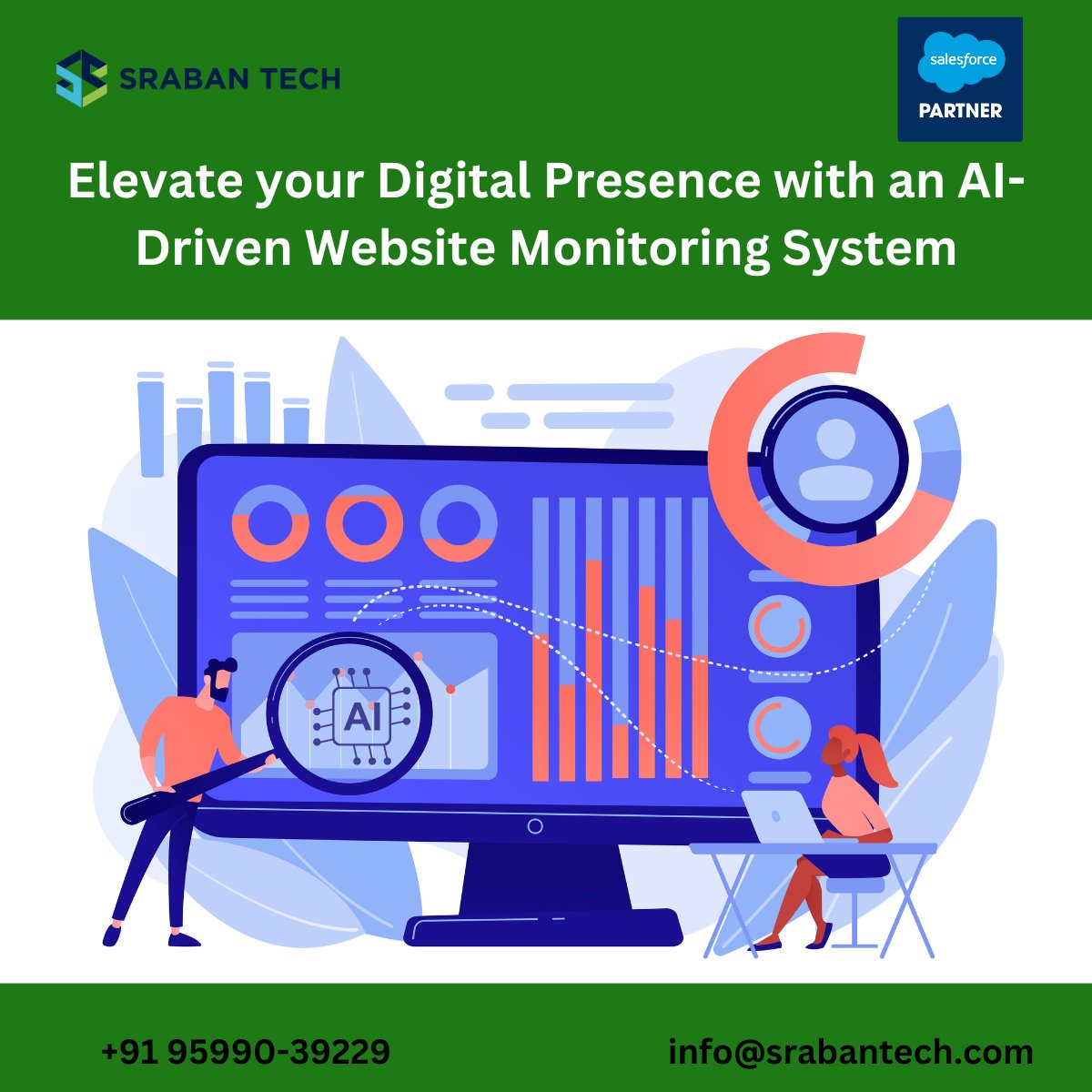 SrabanTech's tweet image. Elevate your digital presence with an AI-Driven #WebsiteMonitoringSystem!  From real-time performance tracking and error detection to security threats and traffic analysis, our system keeps your website optimized &amp;amp; secure. Stay ahead  before they impact your users. @SrabanTech