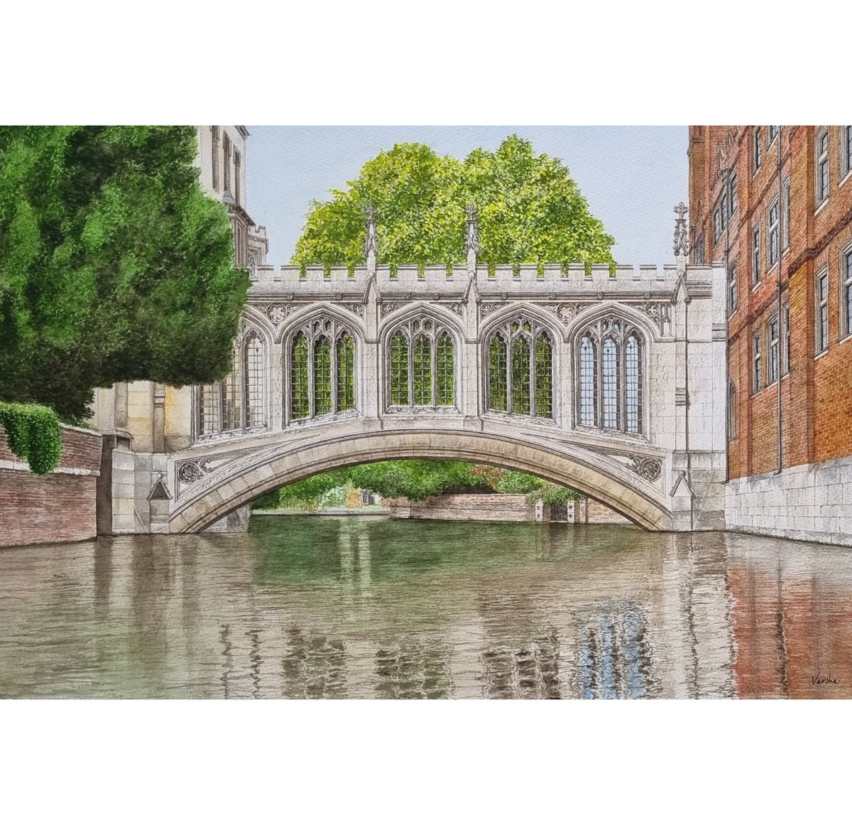 The Bridge of Sighs #Cambridge #Architecture #watercolour #watercolorpainting