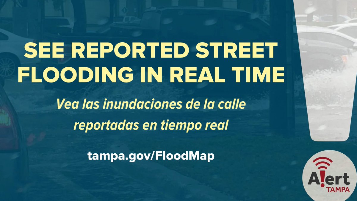 CityofTampa's tweet photo. Heavy rainfall and storm surge throughout the day &amp; night will cause street flooding. For up to date flooding information visit https://t.co/YgY7b9kwXt. 

Remember: Turn around, don’t drown. Never drive through floodwaters. https://t.co/yPjia7xKns