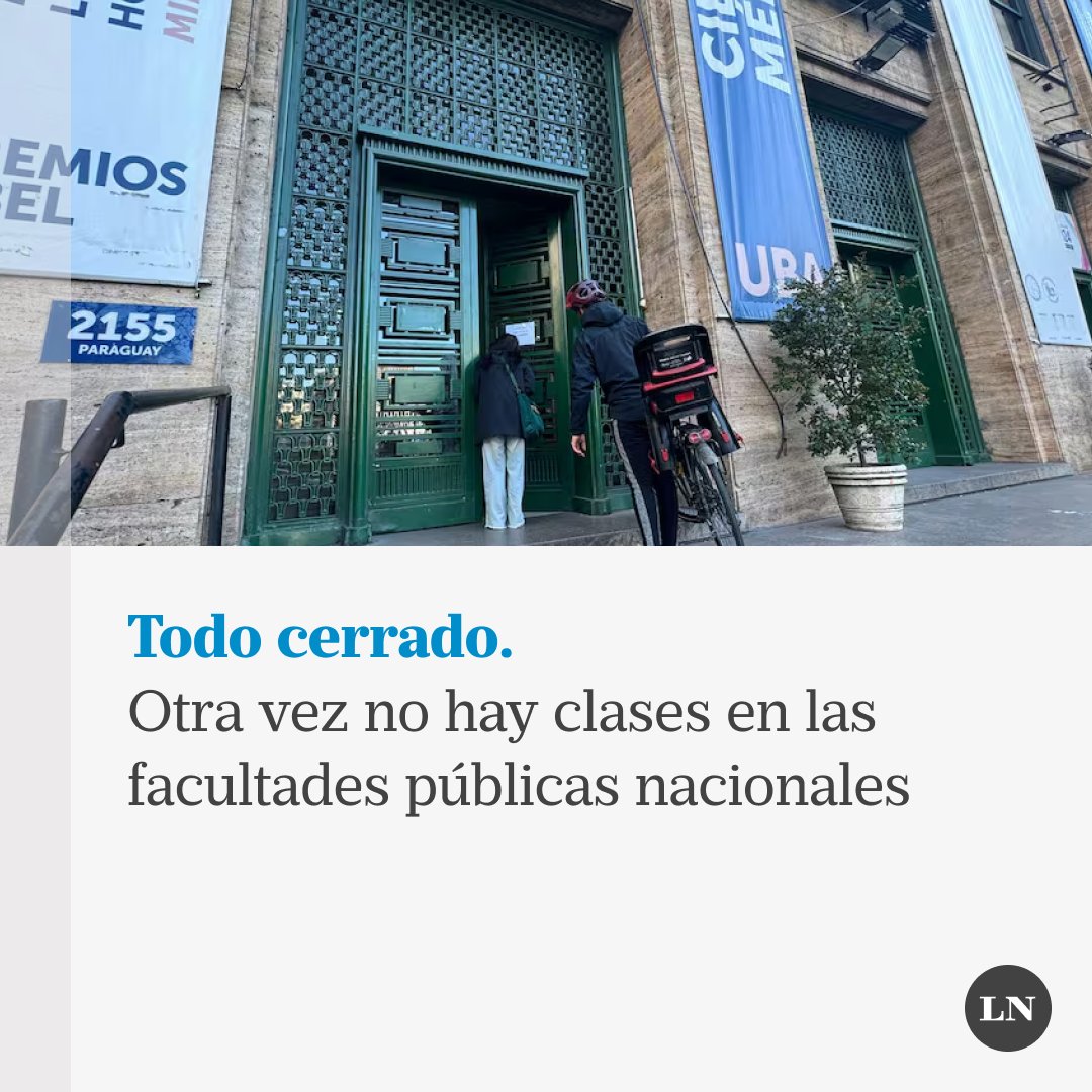 El paro del sector educativo universitario, que reclama paritarias y por el presupuesto, y con altísimo acatamiento, es la antesala de la marcha que tendrá lugar el miércoles próximo lanacion.com.ar/sociedad/paro-…