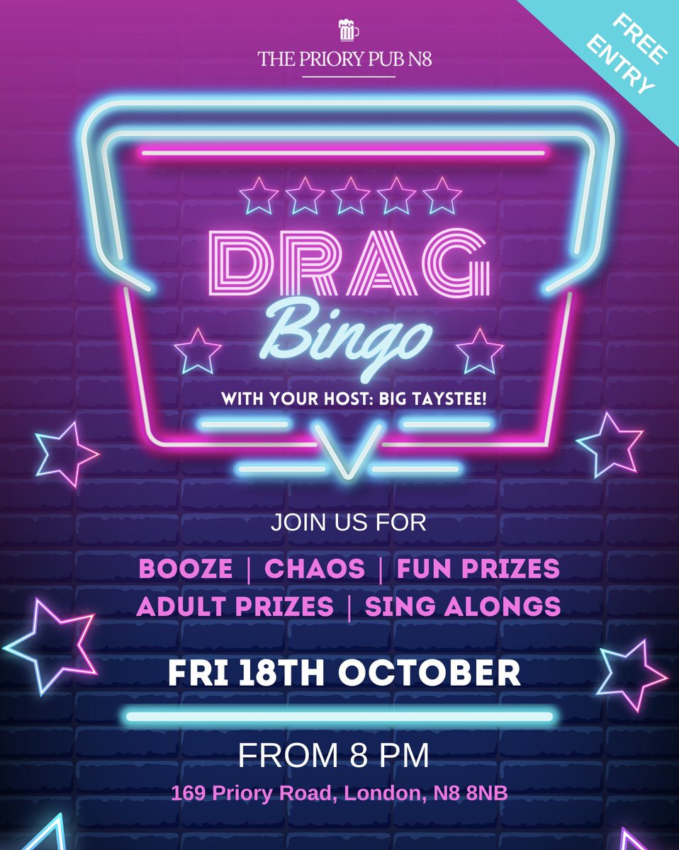ThePrioryPubN8's tweet photo. Get ready for an exciting October at The Priory Pub N8! 🍂 Check out all our upcoming events this month and don’t miss out on the fun. See you there! 🍻 #ThePrioryN8 #OctoberEvents #LiveMusic #PubVibes https://t.co/Av4GVlawrI