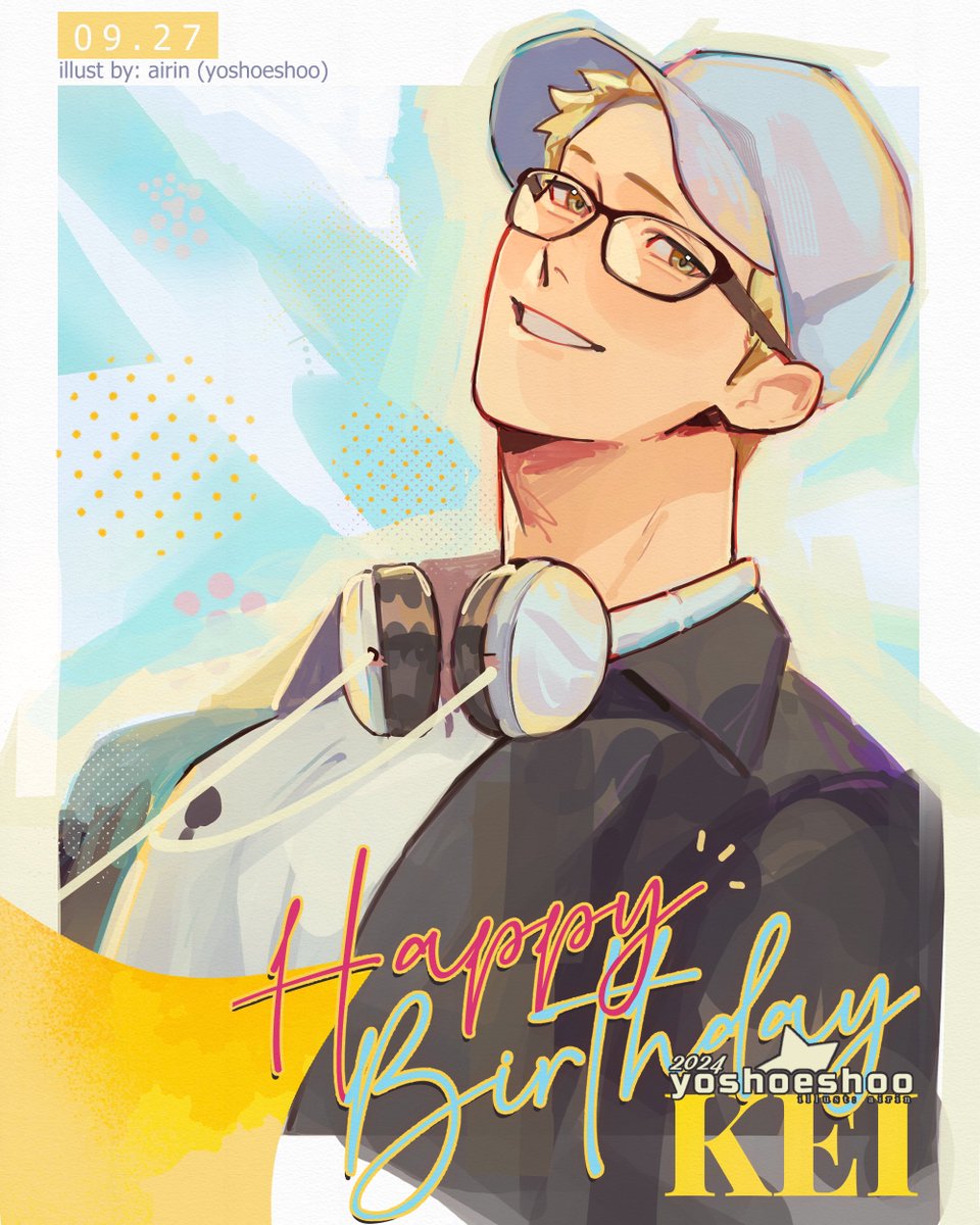 it's greet Tsukishima Kei "HAPPY BIRTHDAY" annual holiday! 🥳✨

#月島蛍生誕祭2024
#月島蛍誕生祭2024