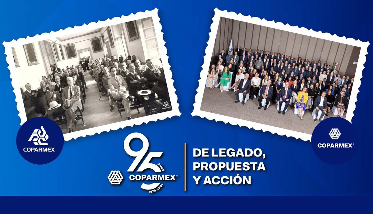 🥳 ¡Hoy celebramos 95 años de legado, propuesta y acción! 👏

🇲🇽 Desde 1929, en #COPARMEX hemos trabajado incansablemente por un México en el que nadie se quede atrás, promoviendo el bien común, defendiendo los valores que nos unen e impulsando el emprendimiento y la innovación