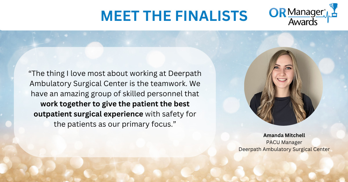 OR_Manager's tweet image. Shining a spotlight on some of our OR Manager Awards finalists! We can't thank them enough for working hard to create positive impacts on their facilities all while loving what they do #ORManager #ORMC2024 Learn more about our awards: ormanager.com/awards/