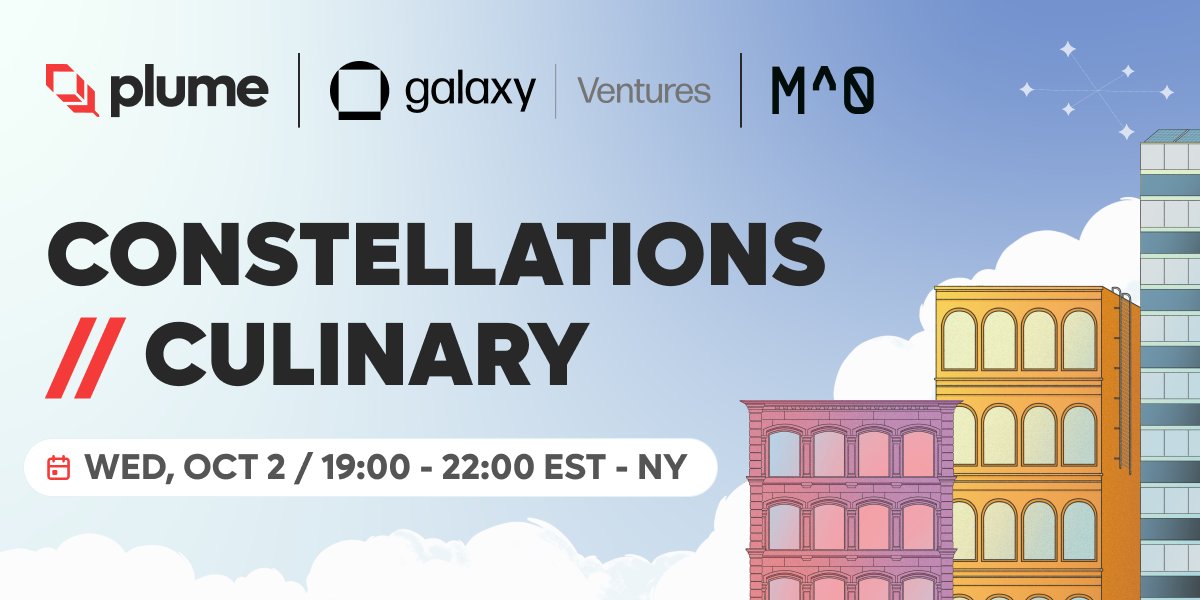 plumenetwork's tweet image. GM NYC! 🗽

We&apos;re hosting an exclusive VIP dinner next week during @MessariCrypto #Mainnet2024 with @galaxyhq &amp;amp; @m0foundation. Want in? Limited spots! DM us ✉️
