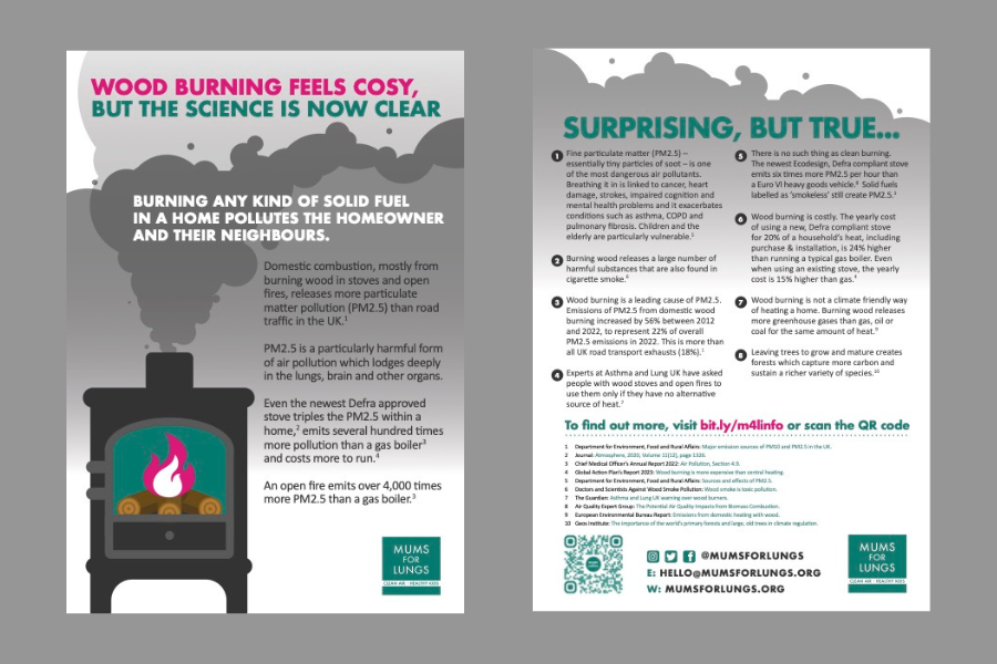 It's wood burning season. If you'd like to order some flyers to help raise awareness of the impact of burning, just head to the link and we'll post them out for free. #AirPollution #CleanAir mumsforlungs.org/news/new-wood-…