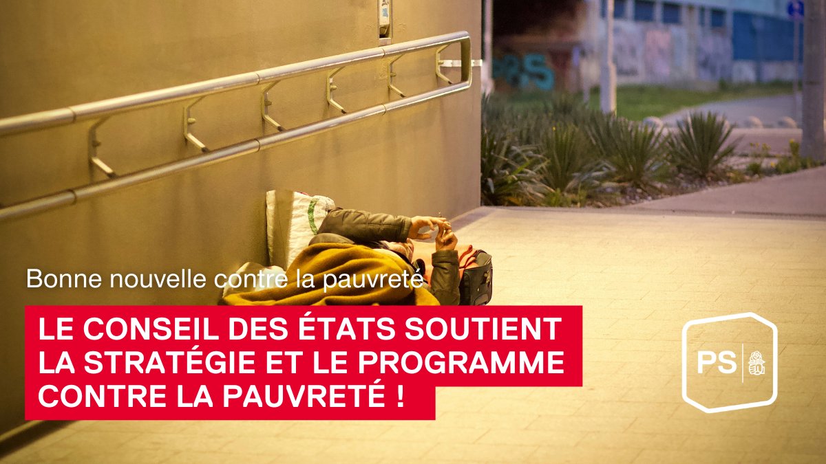 Bonne nouvelle pour la lutte contre la pauvreté : le Conseil des Etats soutient notre proposition de prolonger la stratégie et le programme contre la pauvreté. Le dossier est transmis au Conseil fédéral. Donnons-nous les moyens de lutter contre ce fléau !