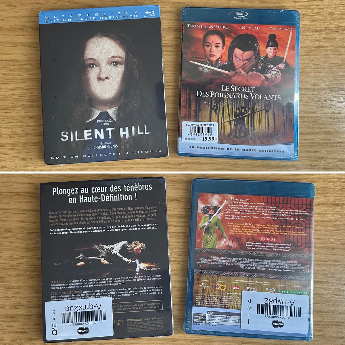 s77tux's tweet image. Two French-release #LatestAdditions to my #BlurayCollection today: the uncut version of #HouseOfFlyingDaggers as well as the 2-disc Collector’s Edition of #SilentHill… looking forward to rewatching both! #Bluray #PhysicalMedia #KeepDiscsAlive