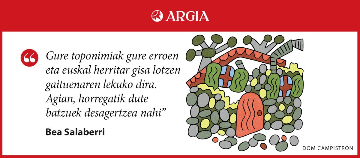 ARGIA (@argia) on Twitter photo IRITZIA | Toponimoak ezabatzen
– Bea Salaberri (<a href="/beatxo/">Bea Salaberri</a>) irakaslearen iritzi-artikulua, Dom Campistronek ilustratua ⤵️
argia.eus/argia-astekari… IRITZIA | Toponimoak ezabatzen
– Bea Salaberri (<a href="/beatxo/">Bea Salaberri</a>) irakaslearen iritzi-artikulua, Dom Campistronek ilustratua ⤵️
argia.eus/argia-astekari…