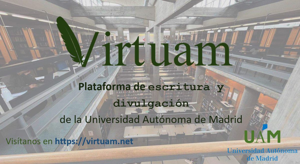 UAM_Economicas's tweet photo. 🤔¿Conoces la plataforma Virtuam? ➡️Es un recurso que la @UAM_Madrid pone al servicio de la comunidad universitaria para la publicación de textos divulgativos 

👉La finalidad es permitir a estudiantes publicar sus trabajos en formato breve 🙂

🔗Más info: https://t.co/7geAAN3sDV https://t.co/avLrUbuPny
