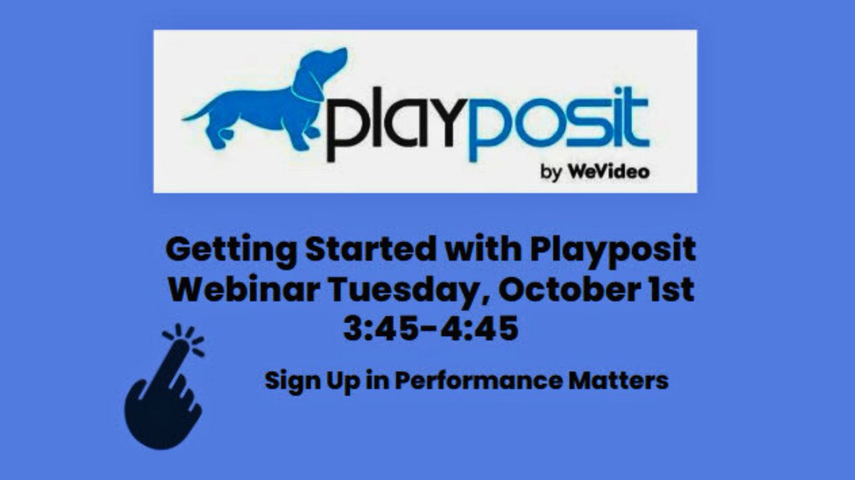 #ruco Teachers...there's still time to sign up and learn how to use Playposit to create Interactive Video.  The use of Interactive Video in the classroom can have a positive impact on learning outcomes when it is used to supplement teacher led instruction.