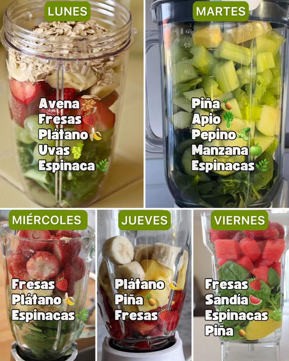 NutriologoGiron's tweet photo. Licuados para la semana https://t.co/9PFEuk42mc