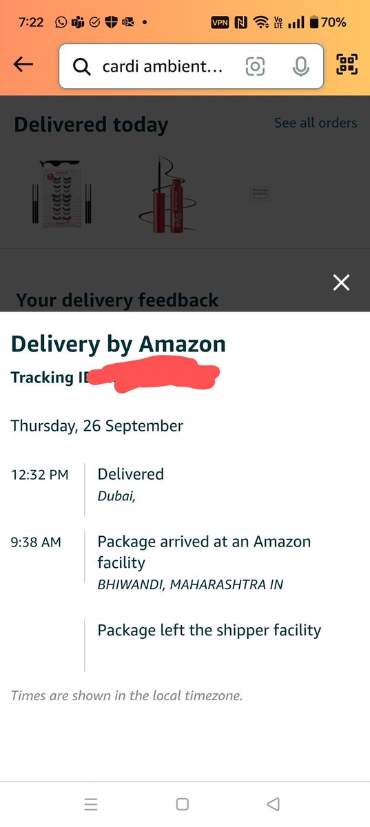 explorergaurav's tweet photo. @amazonIN @amazon I placed an order for delivery in India and you delivered my order in Dubai 😅.
How am I supposed to get it back now 😜? Your customer support is also saying that it is unusual for us that order gets delivered in a different country 😆. https://t.co/lzBl8MVLz2
