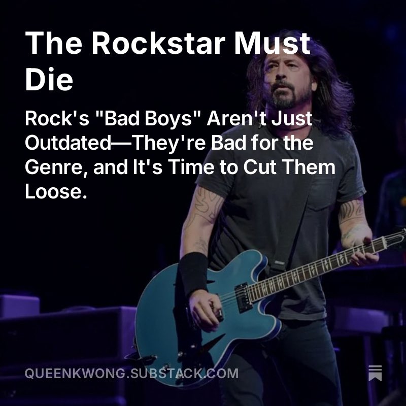 For the sake of rocknroll, the rockstar must die 

queenkwong.substack.com/p/the-rockstar…