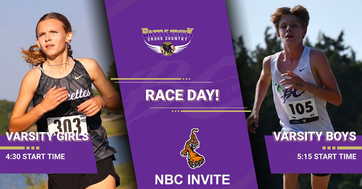 BattleCreek_XC's tweet photo. 🚨 RACE DAY!
🆚 North Bend Central Invite
📍 North Bend Golf Course
📅 09/26/24
🏃‍♀️ Girls Varsity - 4:30
🏃 Boys Varsity - 5:15
🏃‍♂️ Boys JV - 5:45

#BCXC https://t.co/7QaNlxxUTv