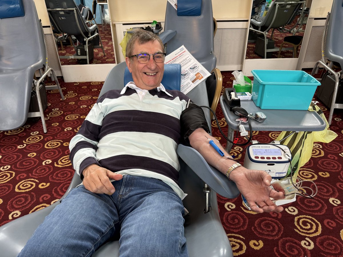 AlanReynolds2's tweet photo. My 50th donation today. If you can, please donate blood, it saves lives. Just search ‘Blood’ for your nearest centre #blood #blooddonating https://t.co/Ytf2NtIhMU