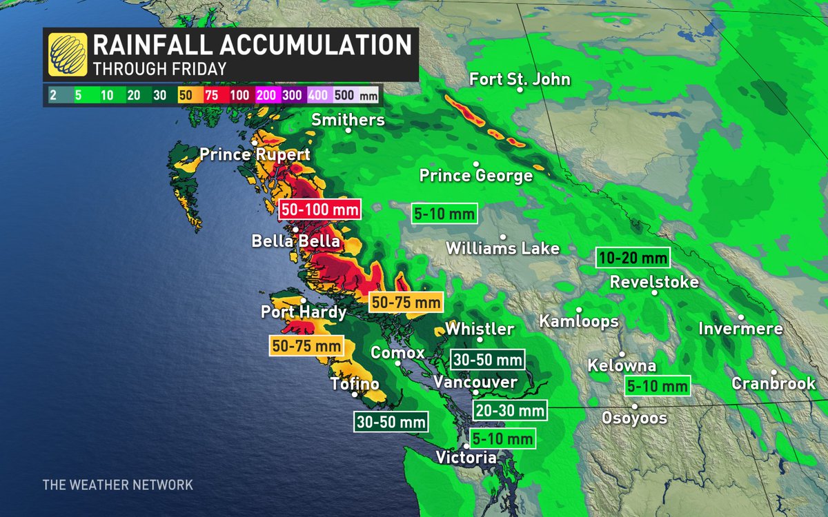 MurphTWN's tweet image. Next storm up: the #remnants of a typhoon to bring very strong winds to parts of the BC Coast &amp;amp; heavy rainfall too.  A true Fall storm, this will threaten to uproot trees in saturated areas, cause power outages &amp;amp; potentially disrupt travel. #BCstorm