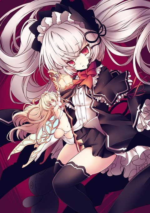 サマナーちゃんと妖精ちゃん 表紙絵塗り終わり 