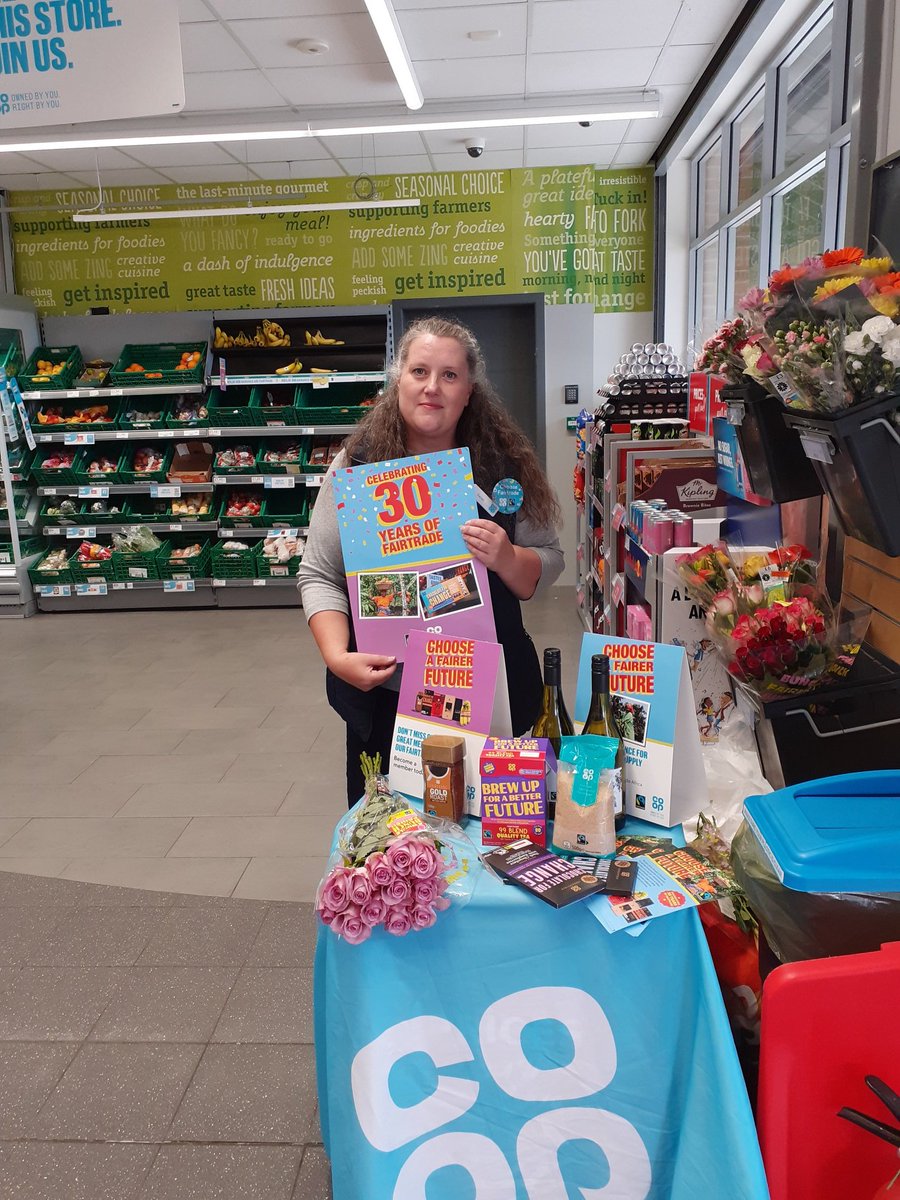 Celebrating 30 years of Fair-trade with our Owner Members at Coop Archers Gate Amesbury #coop