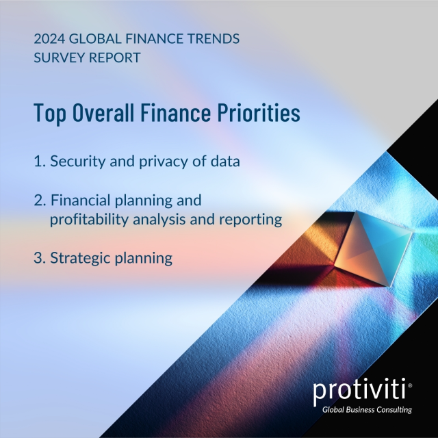 LarkScheierman's tweet photo. Discover why security and data privacy top the list of the ten overall finance priorities for CFOs and finance leaders in Protiviti’s 2024 Global Finance Trends Survey report. https://t.co/npfnmbcKP8 https://t.co/0AUHjJDG2k