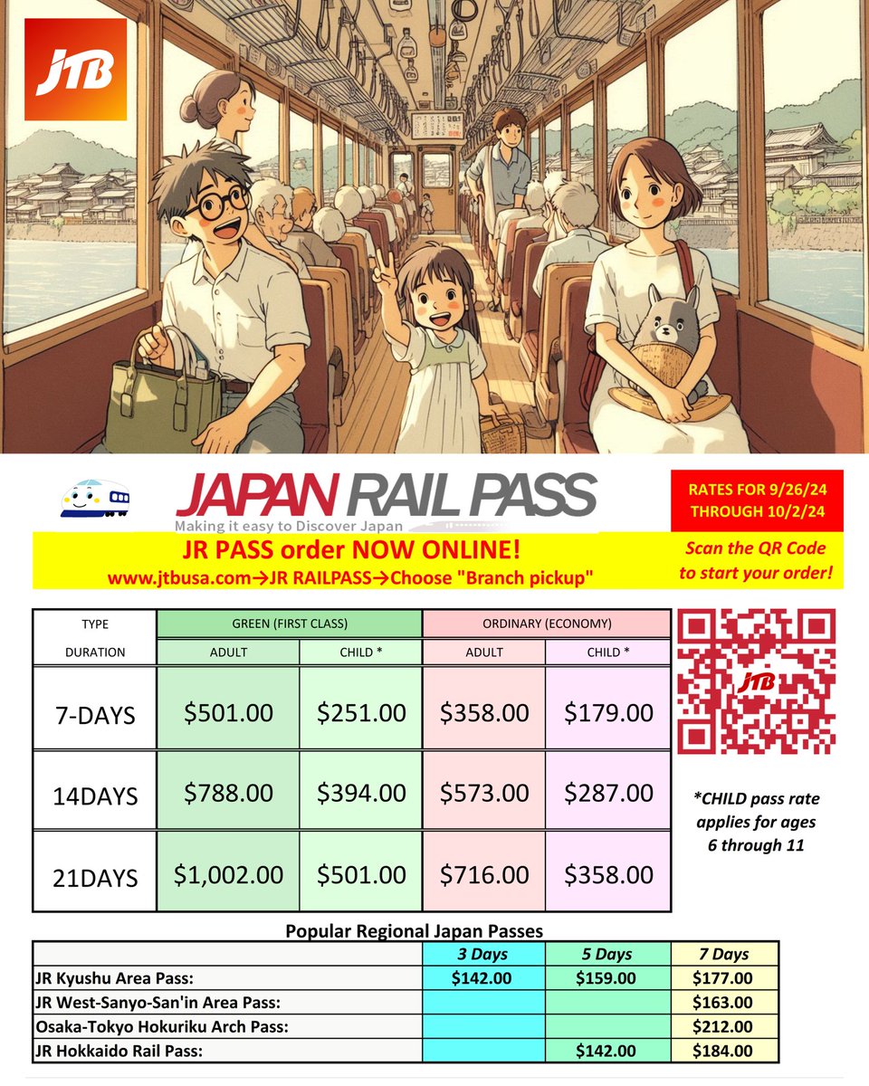 JTBUSA_Honolulu's tweet photo. Discover Japan 🇯🇵 by rail 🚄 JTB USA Honolulu is an authorized provider of the JR Pass for the United States - drop by @AlaMoanaCenter and get yours! 🤙
👉 https://t.co/RRYgDwdRPw
#jrpass #japanrailpass #AlaMoanaCenter #railpass #japan #visitjapan #alamoana #travel https://t.co/nXC6wayTRL