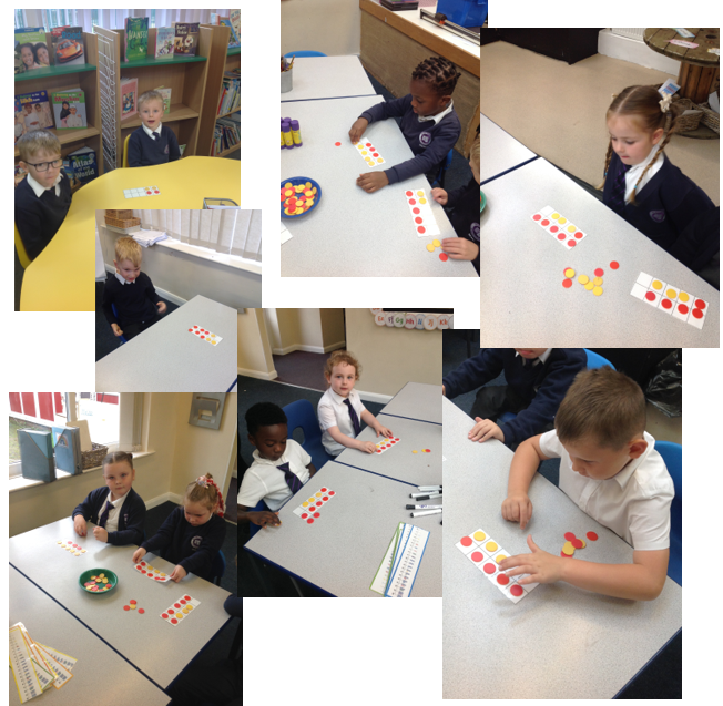 MrsCookYear1's tweet photo. We have been using different manipulatives to help us add numbers together and find the total #TheMillMaths https://t.co/4EpVMKleEp