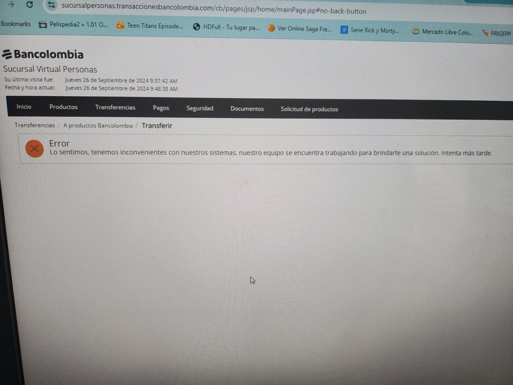 reth2002's tweet photo. @Bancolombia @SFCsupervisor No solamente la app, la sucursal virtual tampoco.... 24 de sept 9:49 am... https://t.co/youoHgP0r4