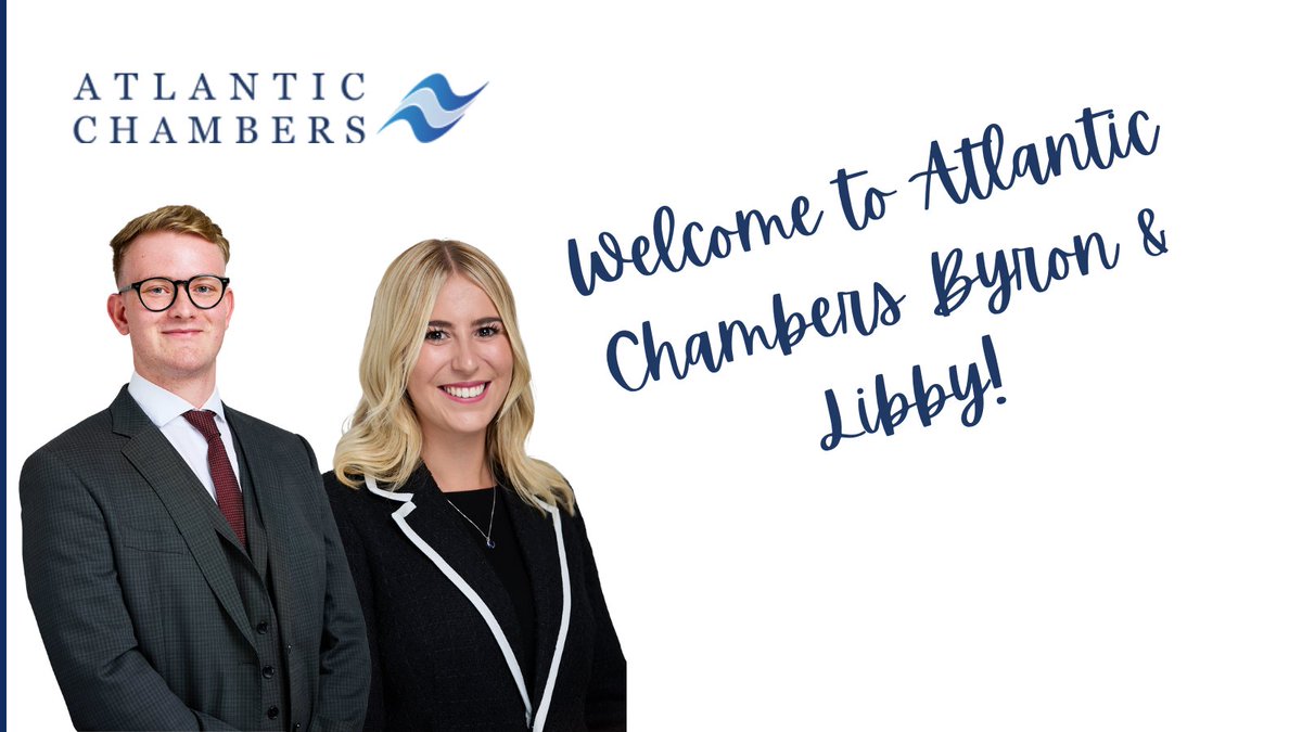 Atlantic Chambers would like to welcome our two new pupils commencing pupillage in October, Byron Austin will join us on 1st October for a civil law pupillage and Libby Crombie who will join us on 7th October for a family law pupillage.
#congratulations #welcome #newpupils
