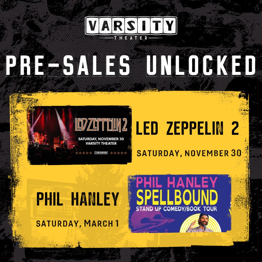 PRE-SALES UNLOCKED! 🔑 🔑 

📆 Led Zeppelin 2 - Sat, 11/30
📆 Phil Hanley - Sat, 3/1

Use code SETLIST to unlock tickets before they go on sale!

🎫 livemu.sc/3ZxCrnH