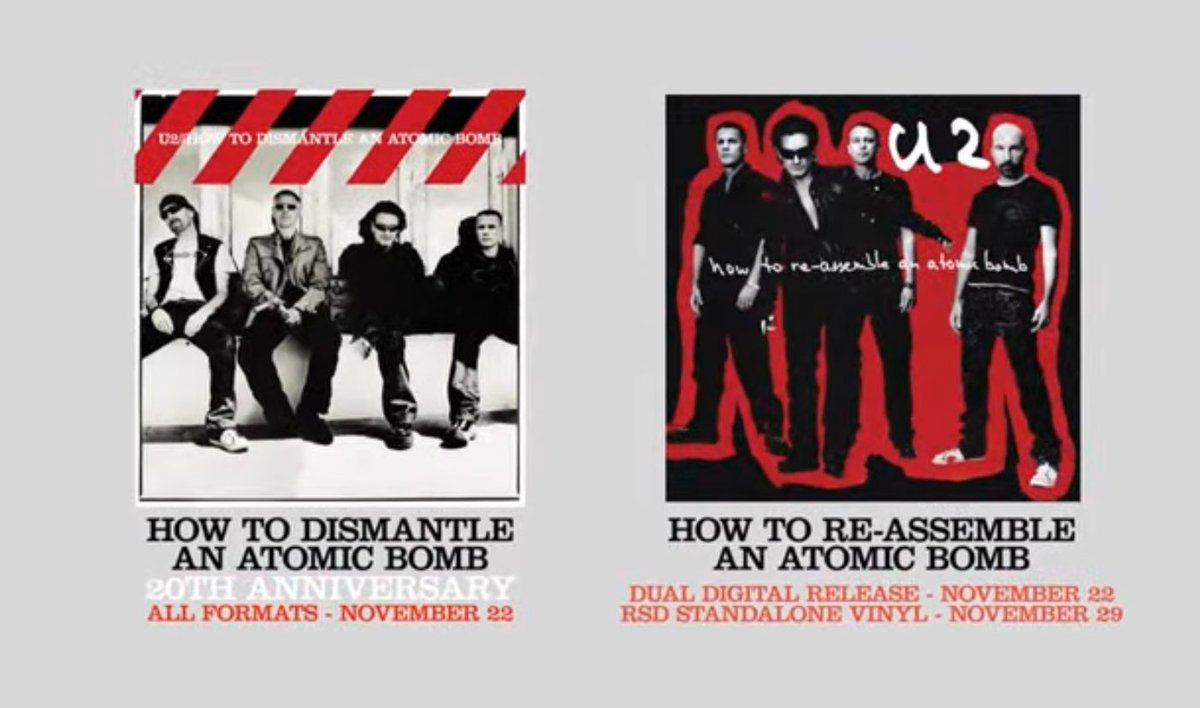 u2songs's tweet photo. Looks like Black Friday RSD will be tied in and will see a standalone release of “How to Assemble an Atomic Bomb”

https://t.co/zw7U3N14V8 https://t.co/E2x13KEjh0
