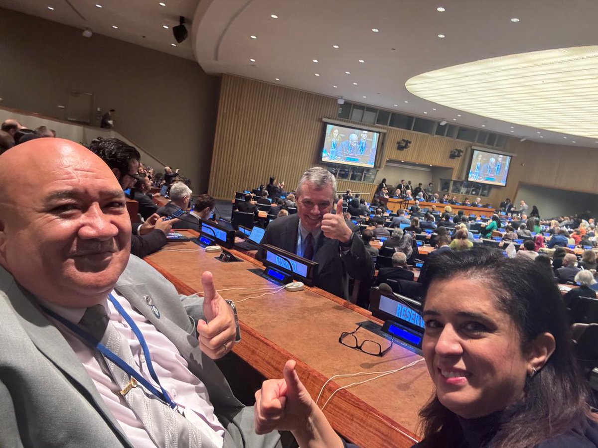 HananBalkhy's tweet photo. Experiencing an amazing moment here at the #UNGA High-level Meeting on #AntimicrobialResistance where the political declaration on AMR has now been approved. Member States have made it clear that AMR is a top priority. 

It is heartwarming to see the progress made over the past years, yet there is much more that must be done. We will need the joint efforts of every government, partner, sector, and stakeholder to safeguard the successful implementation of this declaration.
@WHO, @FAO, @UNEP, @WOAH.