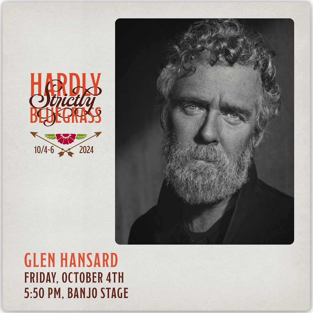Glen Hansard (@glen_hansard) on Twitter photo If you’re heading to <a href="/HSBFest/">Hardly Strictly Bluegrass</a> next weekend Glen plays the Banjo Stage on Oct 4th at 5:50 🪕 If you’re heading to <a href="/HSBFest/">Hardly Strictly Bluegrass</a> next weekend Glen plays the Banjo Stage on Oct 4th at 5:50 🪕