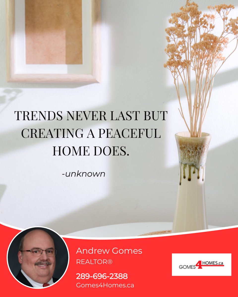 gomes4homes's tweet image. Beyond trends, there's the timeless comfort of a peaceful home. Create a haven that's forever in vogue.

#gomes4homes #royallepagenrc #niagarahomes #renttoown #SRES #seniorsrealestate #heretohelp #firsthome #downsizing #homegoals #tranquility #timelesshome