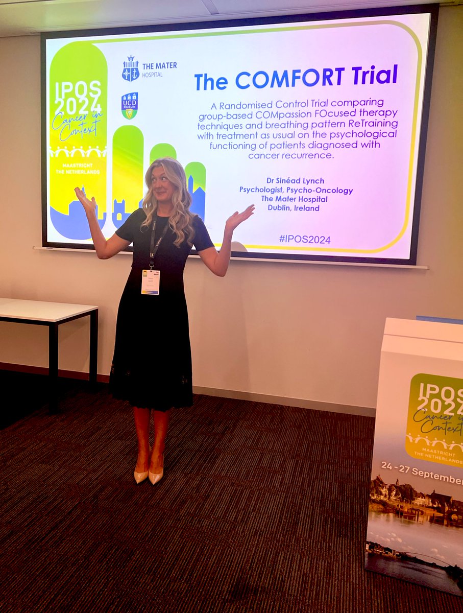 sineadlynch101's tweet photo. I am really proud of our study @ComfortTrial and very grateful to the COMFORT team 💫 Thank you @IrishCancerSoc &amp; @hseNCCP @IRLpson and my partner in crime @yvonneo_meara &amp; mentor @donalb5 #IPOS2024 @IPOSPsychoOncol https://t.co/Z4WfFU1xUf