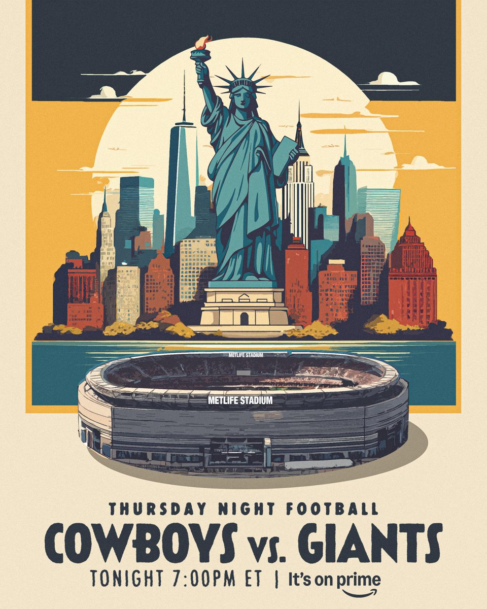 NFLonPrime's tweet photo. NYC is the backdrop to a divisional clash on #TNFonPrime. https://t.co/2xnuCwOI09