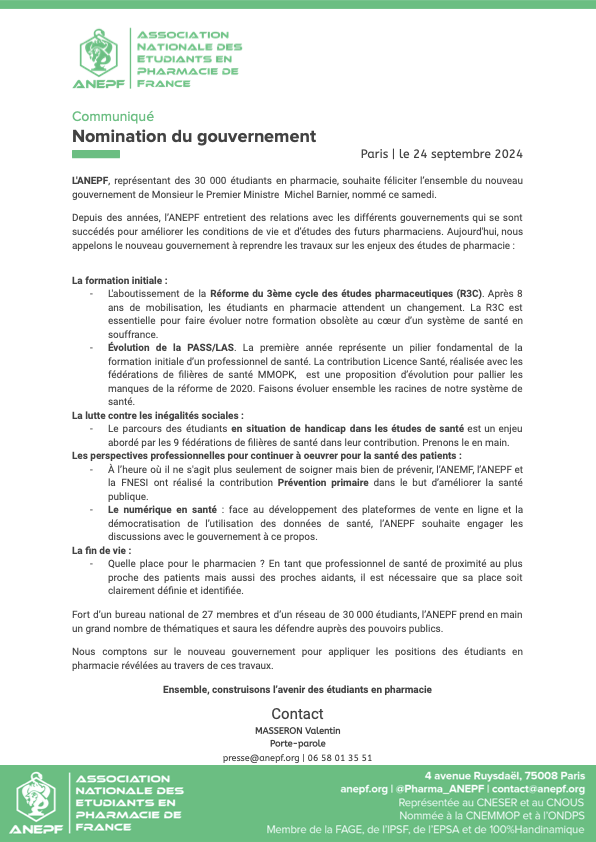 ANEPF Pharmacie tweet media