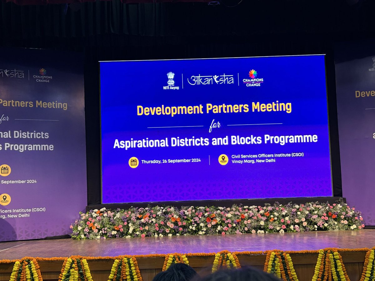 Manmohan4Peace's tweet photo. Grateful to CEO, officials @NITIAayog for your continued effort to build range of partnerships to work together on development agenda.
Glad to share @bharatcollab work so far, learning, challenges &way forward in #AspirationalBlocks & #AspirationalDistricts today at #CSOI, Delhi https://t.co/gFswdjzEL3
