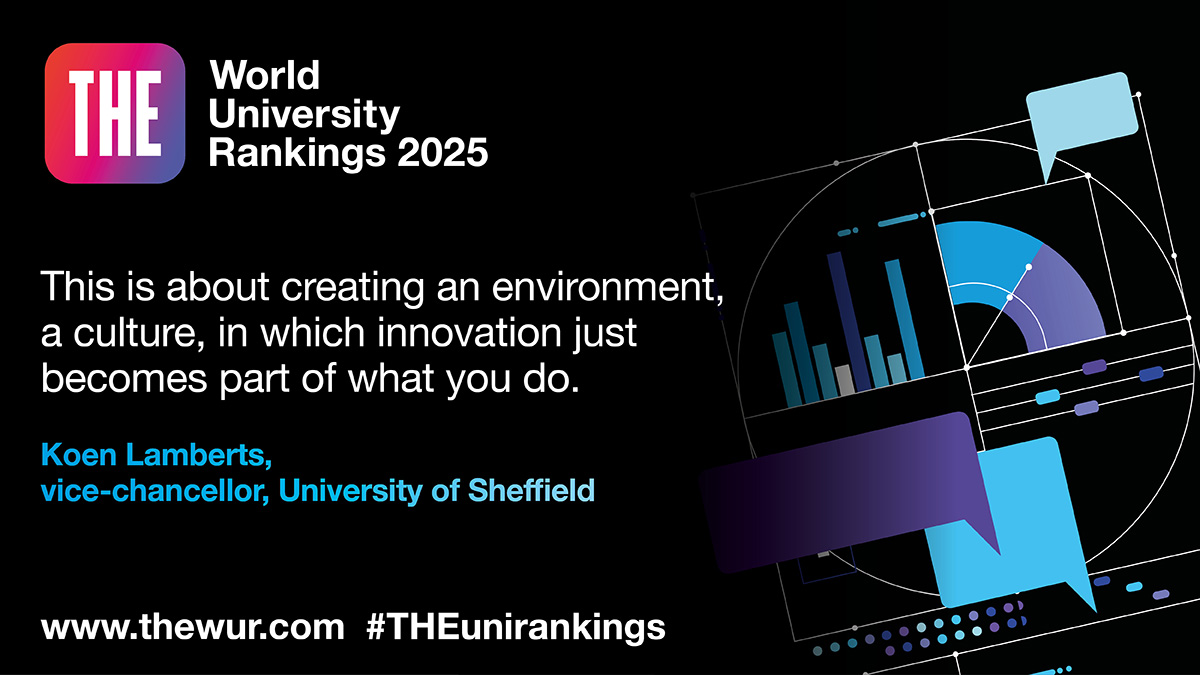 THEworldunirank's tweet photo. Koen Lamberts, @sheffielduni vice-chancellor, on including innovation in promotions criteria and carving a distinct identity for the university in our latest #TalkingLeadership: https://t.co/SQxQj6HkG8
Our World University Rankings 2025 are out 9 October #THEUniRankings https://t.co/9a6Zcw1568