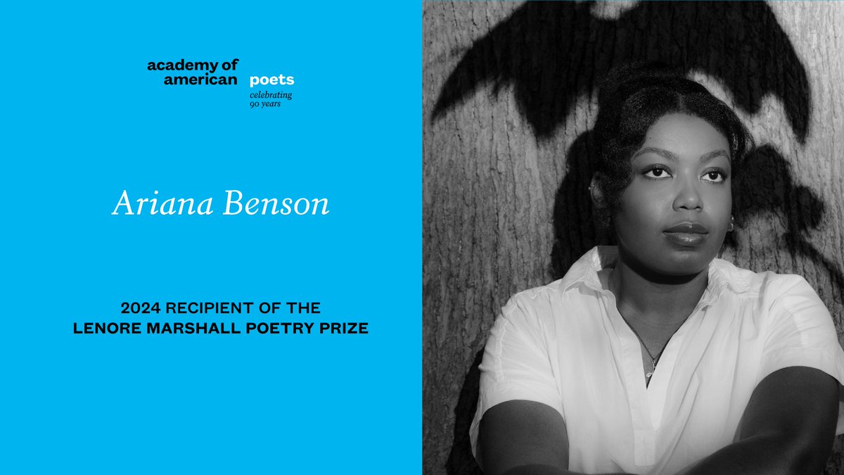 Academy of American Poets (@poetsorg) on Twitter photo Ariana Benson’s (<a href="/literari_ana/">ariana benson</a>) Black Pastoral (UGA Press @UGAPress, 2023) has won the $25,000 Lenore Marshall Poetry Prize for the most outstanding book of poetry published in the U.S. in the previous calendar year. Kyle Dargan, Yesenia Montilla <a href="/yeseniamontilla/">La Yesenia</a>, & D.A. Powell Ariana Benson’s (<a href="/literari_ana/">ariana benson</a>) Black Pastoral (UGA Press @UGAPress, 2023) has won the $25,000 Lenore Marshall Poetry Prize for the most outstanding book of poetry published in the U.S. in the previous calendar year. Kyle Dargan, Yesenia Montilla <a href="/yeseniamontilla/">La Yesenia</a>, & D.A. Powell