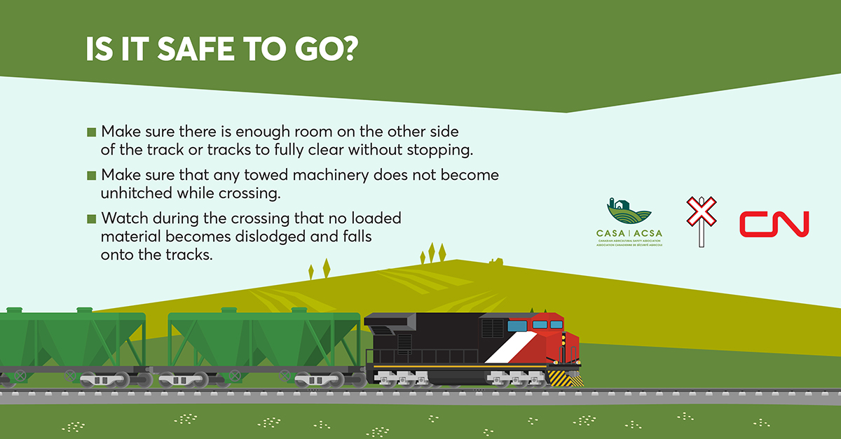 planfarmsafety's tweet photo. It’s #RailSafetyWeek. Remember to be aware and stay safe around railroad crossings to #stoptracktragedies. #planfarmsafety #sustainablecdnag https://t.co/uFzSYp38Cx