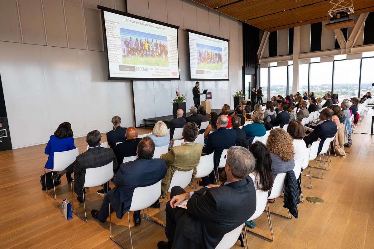 BU_Tweets's tweet photo. At the Inauguration 2024 Research on Tap event, 12 of BU’s leading researchers gave quick talks about their work and its potential impact on the world. Their research covered topics from preventing global pandemics to taking down cancer cells. 

Read ➡️ https://t.co/IYO70BBL5z https://t.co/WCiNk4YkL3