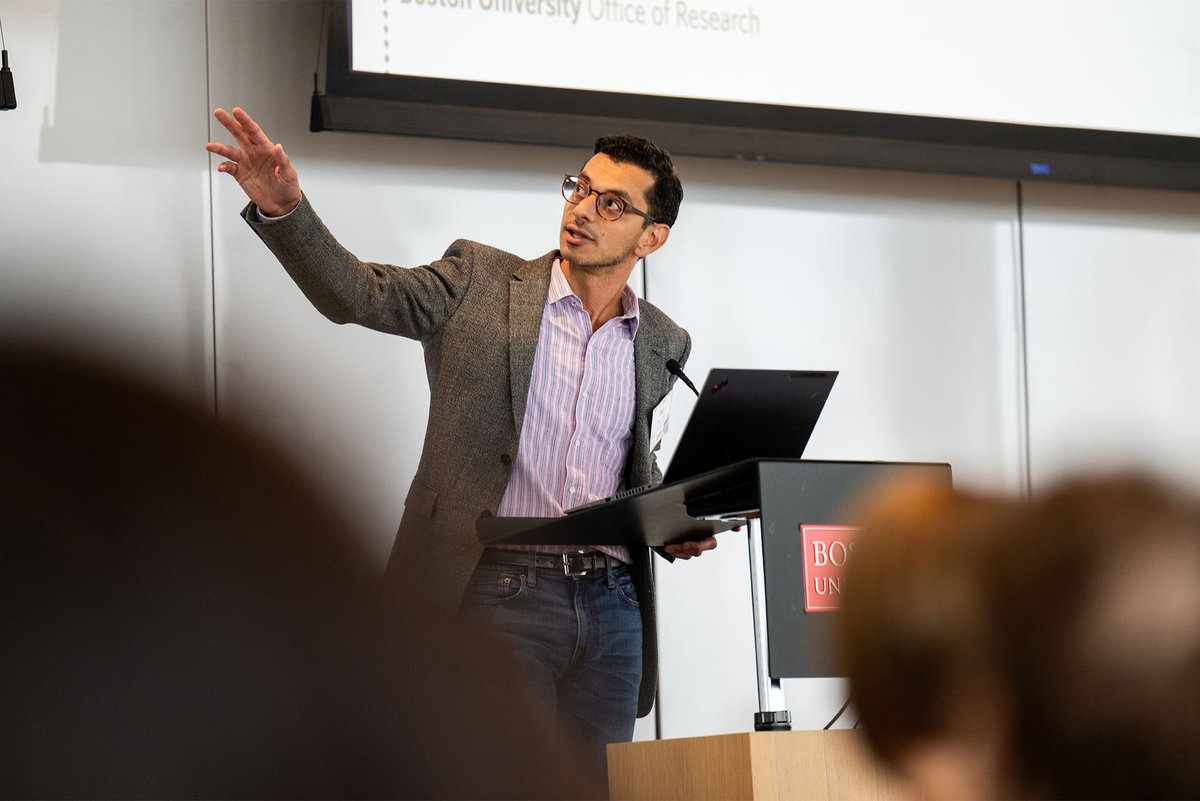 BU_Tweets's tweet photo. At the Inauguration 2024 Research on Tap event, 12 of BU’s leading researchers gave quick talks about their work and its potential impact on the world. Their research covered topics from preventing global pandemics to taking down cancer cells. 

Read ➡️ https://t.co/IYO70BBL5z https://t.co/WCiNk4YkL3