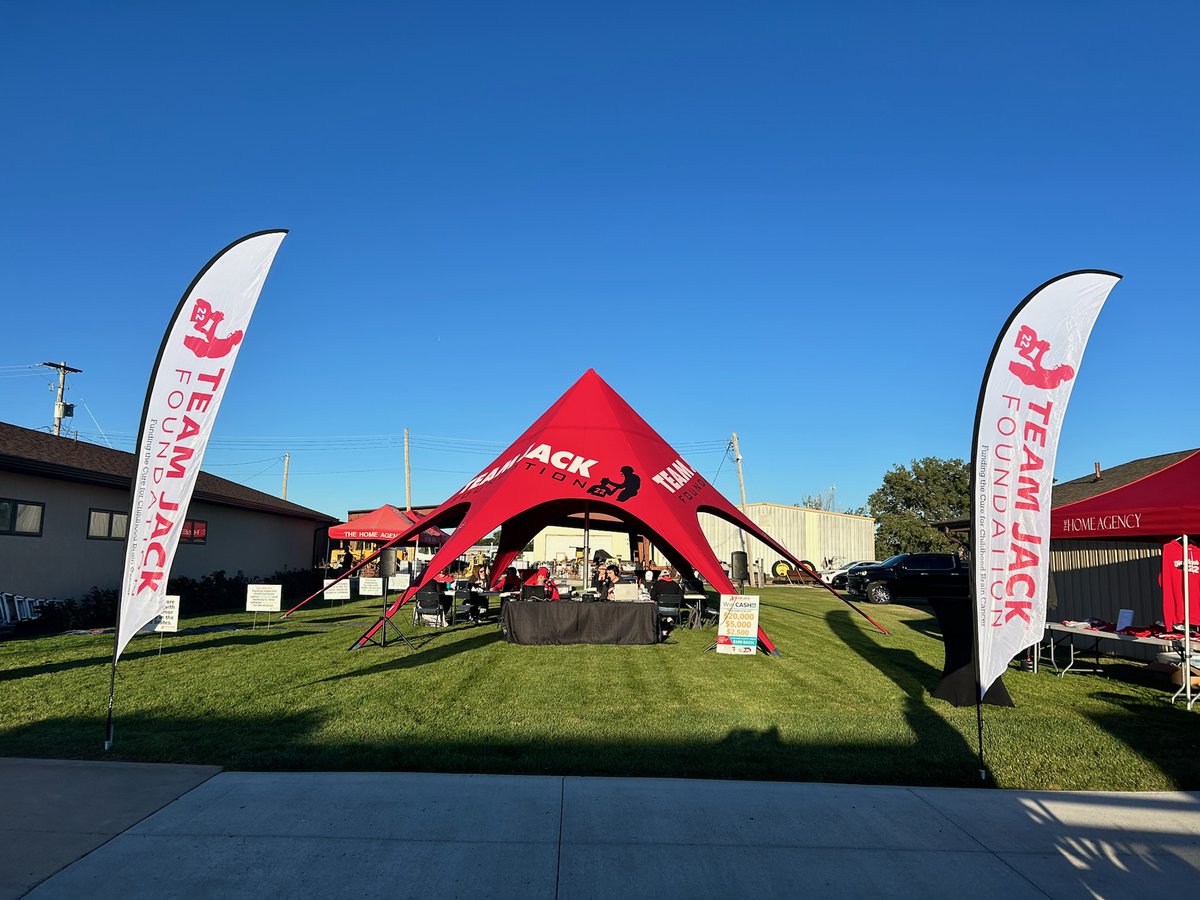 It's a beautiful day for a Radiothon in Elwood, NE. Stop by or call in to 855-RUN-JACK to make a donation to Team Jack Foundation and their mission to end childhood brain cancer!